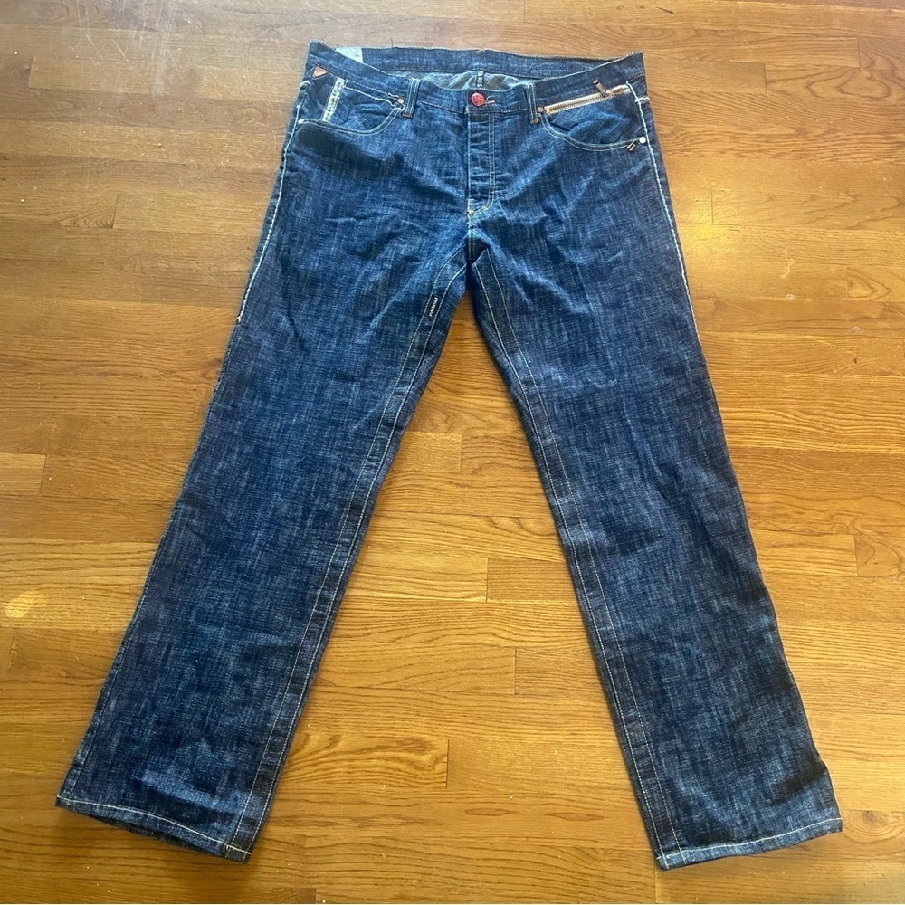 Parish Health Wealth &Wisdom Men’s Jeans Size 38 Dark Wash Button Fly Streetwear
